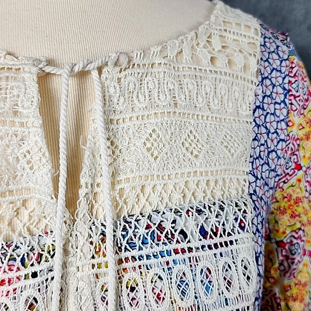 Kori America Floral Patchwork Bohemian Dress Size S - Picture 3 of 8